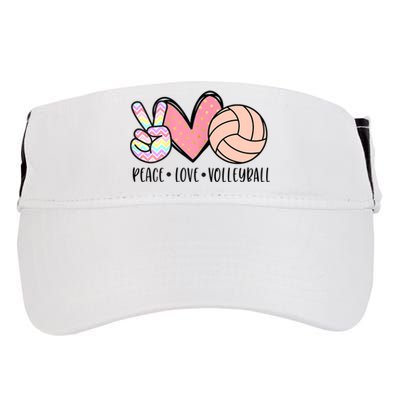 Peace Love Volleyball Cute Design For Women Teen Girls TShirt Adult Drive Performance Visor