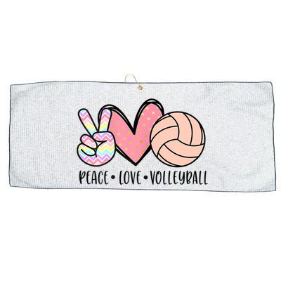 Peace Love Volleyball Cute Design For Women Teen Girls TShirt Large Microfiber Waffle Golf Towel