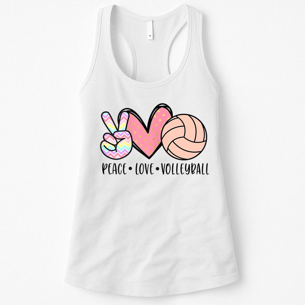 Peace Love Volleyball Cute Design For Women Teen Girls TShirt Womens Tank Top