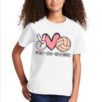 Peace Love Volleyball Cute Design For Women Teen Girls TShirt Kids T-Shirt