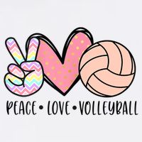 Peace Love Volleyball Cute Design For Women Teen Girls TShirt Kids T-Shirt