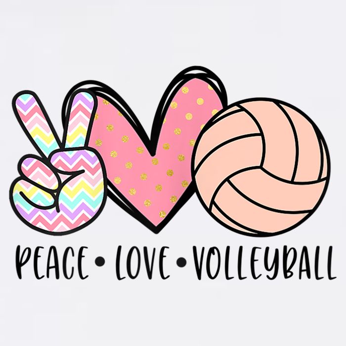 Peace Love Volleyball Cute Design For Women Teen Girls TShirt Kids T-Shirt