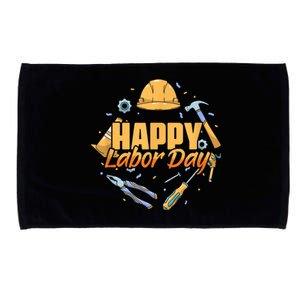 Patriotic Laborer Worker Happy Labor Day Microfiber Hand Towel