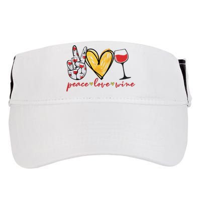 Peace Love Wine Funny Wine Lover Drinking Team Oktoberfest Adult Drive Performance Visor