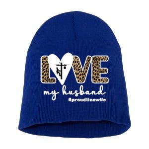 Proud Line Wife Lineworker Husband Linewife Line Wife Gift Short Acrylic Beanie