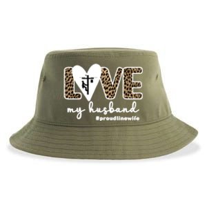 Proud Line Wife Lineworker Husband Linewife Line Wife Gift Sustainable Bucket Hat