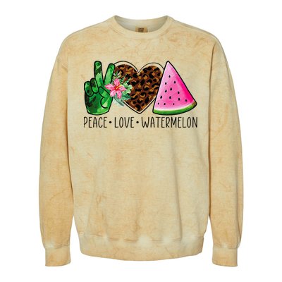 Peace Love Watermelon Summer Colorblast Crewneck Sweatshirt