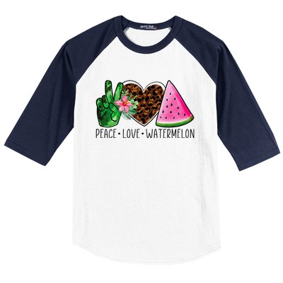 Peace Love Watermelon Summer Baseball Sleeve Shirt