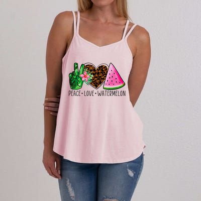 Peace Love Watermelon Summer Women's Strappy Tank