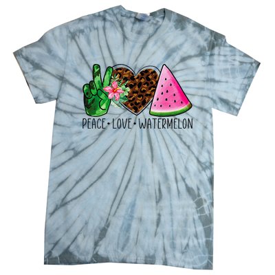 Peace Love Watermelon Summer Tie-Dye T-Shirt