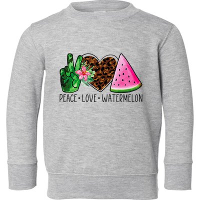 Peace Love Watermelon Summer Toddler Sweatshirt