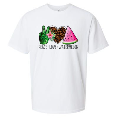 Peace Love Watermelon Summer Sueded Cloud Jersey T-Shirt