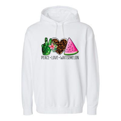 Peace Love Watermelon Summer Garment-Dyed Fleece Hoodie