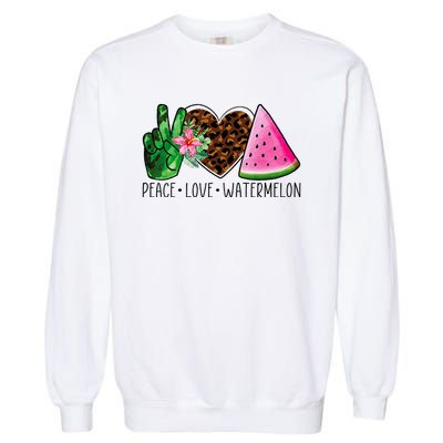 Peace Love Watermelon Summer Garment-Dyed Sweatshirt