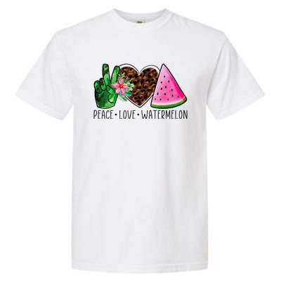 Peace Love Watermelon Summer Garment-Dyed Heavyweight T-Shirt