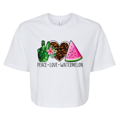 Peace Love Watermelon Summer Bella+Canvas Jersey Crop Tee