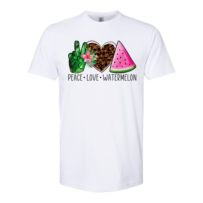 Peace Love Watermelon Summer Softstyle CVC T-Shirt