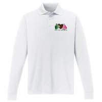 Peace Love Watermelon Summer Performance Long Sleeve Polo