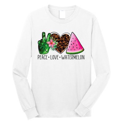 Peace Love Watermelon Summer Long Sleeve Shirt