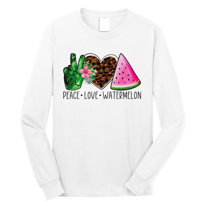 Peace Love Watermelon Summer Long Sleeve Shirt