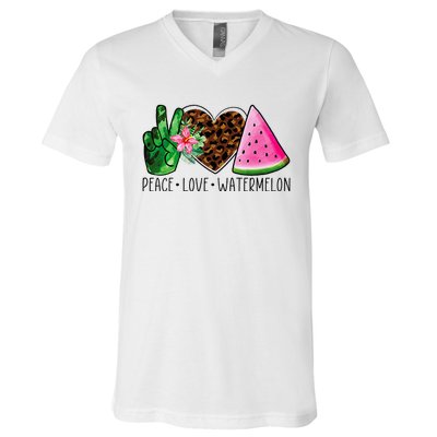 Peace Love Watermelon Summer V-Neck T-Shirt