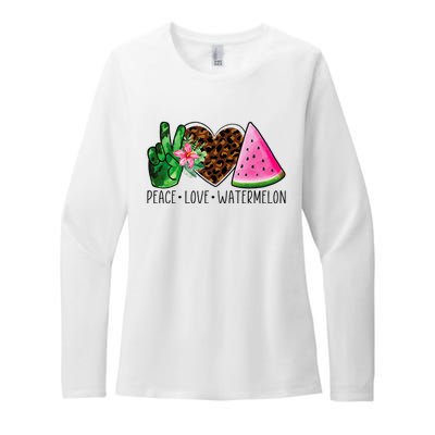 Peace Love Watermelon Summer Womens CVC Long Sleeve Shirt