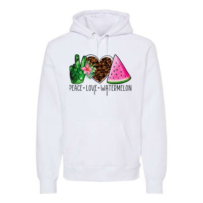 Peace Love Watermelon Summer Premium Hoodie