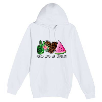 Peace Love Watermelon Summer Premium Pullover Hoodie