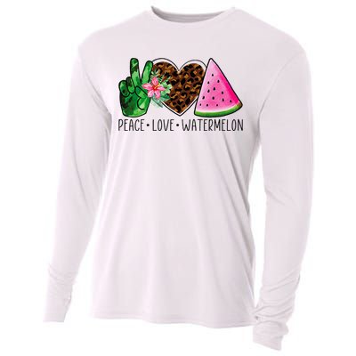 Peace Love Watermelon Summer Cooling Performance Long Sleeve Crew