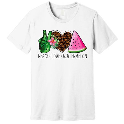 Peace Love Watermelon Summer Premium T-Shirt