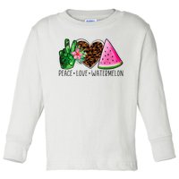 Peace Love Watermelon Summer Toddler Long Sleeve Shirt