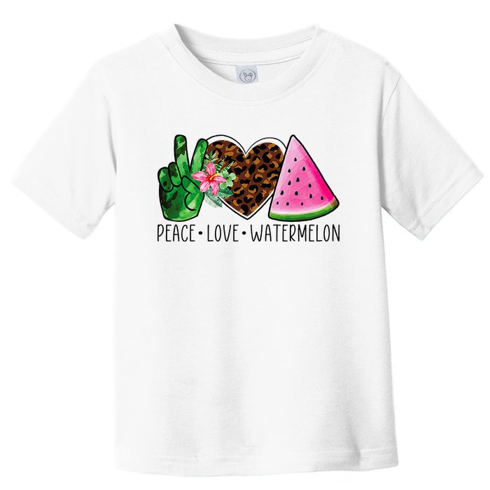 Peace Love Watermelon Summer Toddler T-Shirt