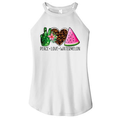 Peace Love Watermelon Summer Women’s Perfect Tri Rocker Tank