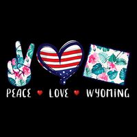 Peace Love Wyoming Flag Grown Souvenirs Backpack