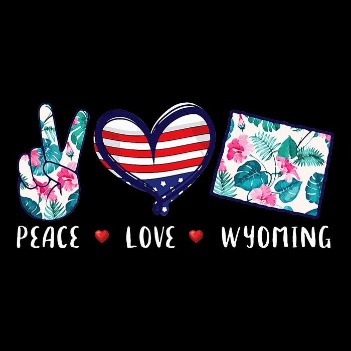 Peace Love Wyoming Flag Grown Souvenirs Backpack