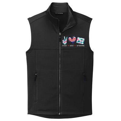 Peace Love Wyoming Flag Grown Souvenirs Collective Smooth Fleece Vest