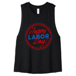 Patriotic Laborer Worker Happy Labor Day Women's Racerback Cropped Tank