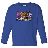 Peace Love Witches Cute Halloween Witch Gift Toddler Long Sleeve Shirt