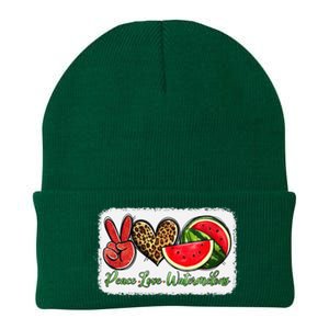 Peace Love Watermelon Leopard Peace Love Watermelon Knit Cap Winter Beanie