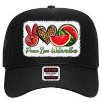 Peace Love Watermelon Leopard Peace Love Watermelon High Crown Mesh Back Trucker Hat