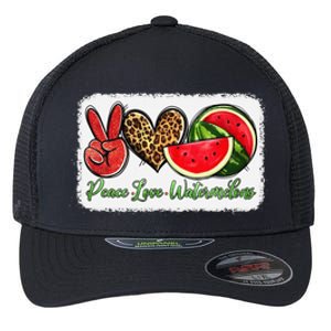 Peace Love Watermelon Leopard Peace Love Watermelon Flexfit Unipanel Trucker Cap