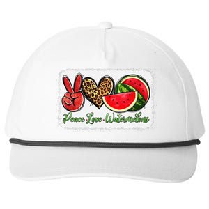 Peace Love Watermelon Leopard Peace Love Watermelon Snapback Five-Panel Rope Hat