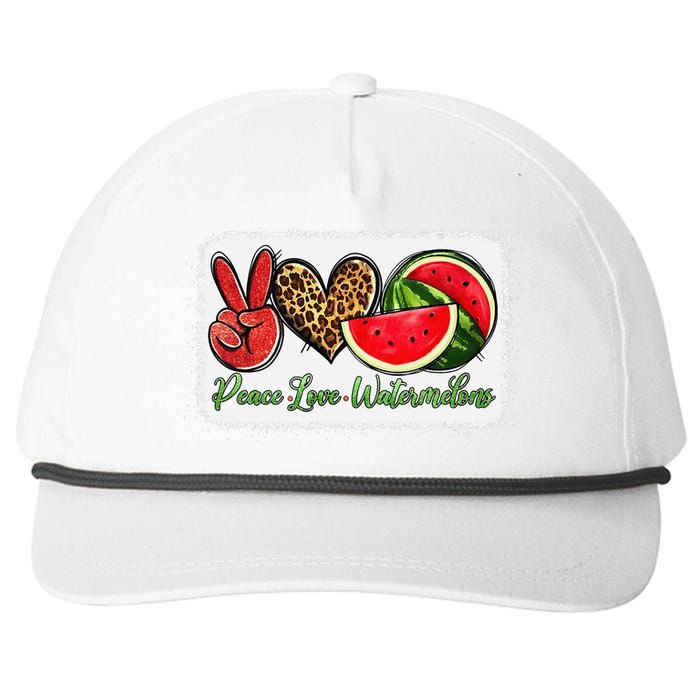 Peace Love Watermelon Leopard Peace Love Watermelon Snapback Five-Panel Rope Hat