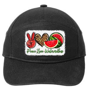 Peace Love Watermelon Leopard Peace Love Watermelon 7-Panel Snapback Hat