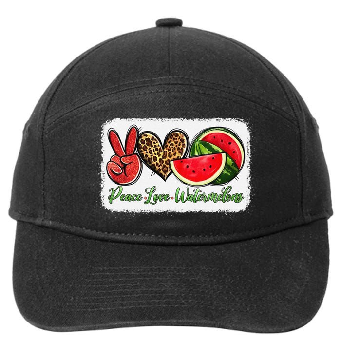 Peace Love Watermelon Leopard Peace Love Watermelon 7-Panel Snapback Hat