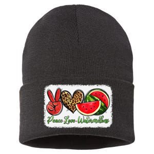 Peace Love Watermelon Leopard Peace Love Watermelon Sustainable Knit Beanie