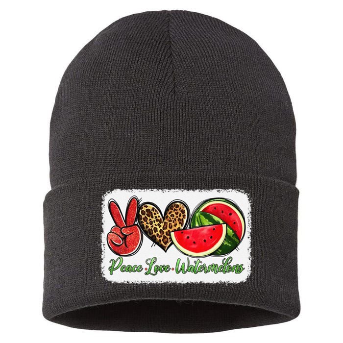 Peace Love Watermelon Leopard Peace Love Watermelon Sustainable Knit Beanie