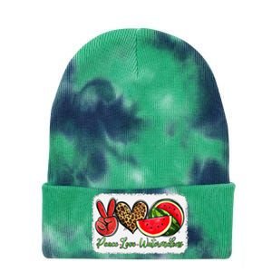 Peace Love Watermelon Leopard Peace Love Watermelon Tie Dye 12in Knit Beanie