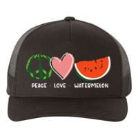 Peace Love Watermelon Happy Watermelon Day Yupoong Adult 5-Panel Trucker Hat