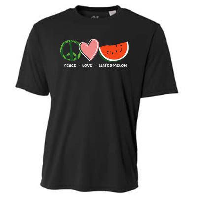 Peace Love Watermelon Happy Watermelon Day Cooling Performance Crew T-Shirt